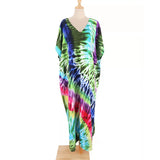 2026 New Colorful Kaftan Tunic Beach Dress Beach Wear Beachwear Beach Cover Up Cover-upsLoose Maxi Dress Female Women V4428