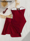 XS - L 6 Colors One Piece Swimsuit Female With Skirt Cut Out Women Swimwear Bandeau Metal Ring Bather Bathing Suit Swim V8108