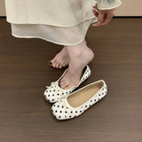 2026 New Polka Dot Women Ballet Flats Comfort Round Toe Shoes Street Style Soft Sole Ladies Eelgant Dress Slip on Loafers Shoes