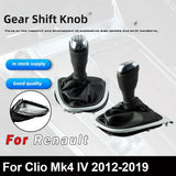 For Renault Clio 4 IV MK4 2012-2019 LHD 5/6 Speed Gear Shift Knob Gaiter Boot Cover Stick Change Head with Gearbox Dust Cover