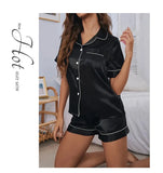 Women Two-piece Pj Sets Sleepwear Loungewear Button-Down Pajama Women 2 Piece Pijama Homewear Shorts Set