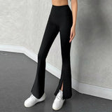 Women's High-Waisted Slim Fit Micro Flared Yoga Pants Sports Tight Wide Leg Trousers Comfortable No Awkward Lines