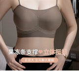 MOYISU Anti Slip Halter Bra for Small Chest, Push Up Enhancer Pads Rounded Shape, Invisible Seamless Cover No Show Lift Bralette