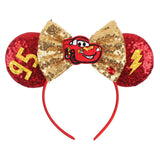 2025 New Style Mickey Minnie Ear Headband Sequin Bows Girl Adult Kids Halloween Party Cosplay Hair Accessories Princess Hairband