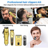 Hair Clippers for Men Professional Cordless Barber Clipper T-Blade Beard/Hair Trimmer Set Electric Razor Foil Shaver Nose Tr