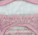 sexy lingerie embroidered see-through mesh bra with underwire four-piece set