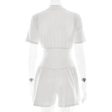 FDYOUI New 2026 Summer Zip-up Corset Playsuits Women Casual Short Sleeve Sports Fitness Overalls One Piece Tunics Yoga Bodysuit