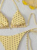 Triangle Halter Thong Bikinis 2026 Women Sexy Swimsuit Dot String Swimwear Female Bathers Bathing Swimming Swim Suit Beachwear