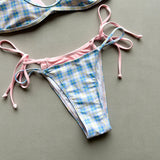 2026 New Summer Women's 2 Pieces Suit Swimwear Sexy Strappy Halter Lace-up Swimsuit Backless Low Waist Push Up Bikini Beachwear