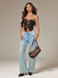 Sexy see-through lace bra underwired vest top tube top