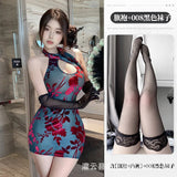 Sexy Homewear Playful Dress High-end Wrap Hip Backless Deep V Suspenders Sleeveless Hanging Neck Dress Pure Desire Charming GHHL