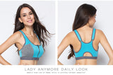 Sports Bra Women Front Zipper Double Inner Cup Push Up Patchwork Tops Female Yoga Fitness Shockproof Vest Sport Bras for Women