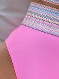 2026 Contrast Trim High Waist Bikini Sexy Swimsuit Women Solid Strape Swimwear Female Padded Bathing Suit Swimming Beachwear