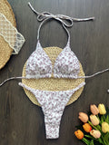 Leopard Halter Scrunch Butt Mini Micro Thong Bikini Women Swimwear Female Swimsuit Two-pieces Bikini Set Bathing Suit Swim Lady