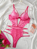 Women's Seductive Erotic Sexy Lace With Ornament Sexy Bodysuit Babydoll Lingerie Teddy Hot Underwear Romantic Nights Clothing