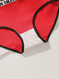 Women's High Waist Panties  Letter Elastic Waistband Soft Ribbed Fabric Comfortable Briefs for Daily Wear women bra K2809