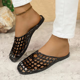 2025 New Women Fashion Slippers Summer Platform Shoes Soft PVC Slip-on Sandals Breathable Cut-out Ladies Beach Street Slides
