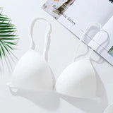 Comfort Strapless Bra for Small Bust Seamless Bralette Adjustable Anti-Peek Summer Wear Thin Back Design Women S-XL MOYISU
