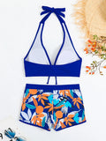 Halter Bikinis 2026 Women Printed Swimsuit Shorts High Waist Swimwear Female Bathers Swimming Bathing Suit Summer Beachwear