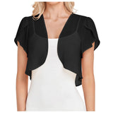 Women’S Short Sleeve Cardigan Chiffon Tops Ladies Open Front Bolero Shrug Crop Top Clothing For Female Plus Size Oversized 2025