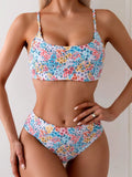 2025 Strappy Bikini High Waist Swimsuit Women Sexy Printed Swimwear Female Bathers Swimming Bathing Swimming Swim Suit Beachwear