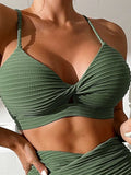 2026 High Waist Bikini Women Strappy Swimwear Female Sexy Swimsuit Solid Bathers Bathing Swimming Swim Suit Beachwear Summer
