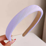 Purple Series Sponge Headband for Woman Elegant Temperament Wide Brim Hair Band Fashion Girl Makeup Headband Hair Accessories