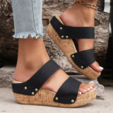 2025 Summer Platform Wedges Sandals Women Vintage Hollow Out Thick Bottom Slippers Woman Comfortable Non Slip Rome Shoes Female