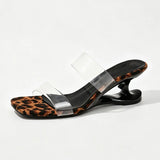 Y2K PVC Transparent Designer Sandals Women Shoes Slip On Hollow Wedge Slide Mules Beach Vacation 6cm Comfortable Walking Heels