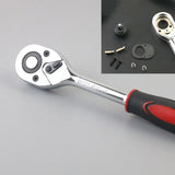 46-Piece Car Repair Tool Set 1/4-Inch Socket Set Car Repair Tools Pry Ratchet Torque Wrench Combo Auto Maintenance Tools