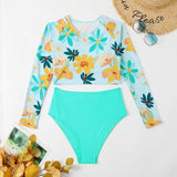 Sexy Swimsuit Bikini 2025 Women Long Sleeve Swimwear Surfing Two Piece Swimsuit Tankini Set Swimming Bathing Suit Beach Wear