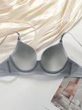 2-piece women's sexy striped bra with steel rims gathered push up straps adjustable daily comfort bra R8814