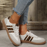 Plus Size 42 Leopard Print Flat Shoes Women Comfortable Breathable Flat Heels Sneakers Woman Non Slip Soft Sole Sports Shoes