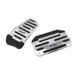 Aluminum Car Pedal Cover Set  Automatic Transmission & Gas Foot Covers in Red Silvery, Blue - Stylish Auto Interior Accessories