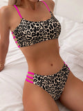 2025 Strappy Bikini Set Sexy Swimsuit Women Leopard Padded Swimwear Female Bathers Bathing Swimming Swim Suit Beachwear