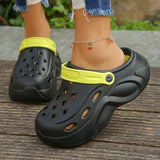 Closed Toe Chunky Platform Sandals Woman 2024 Thick Bottom Non-Slip Beach Sandalias Mujer Summer Hollow Out Soft Casual Shoes