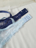 2Pcs/Set Lace Bra for Women Sexy Underwire Push-Up Bra Breathable Mesh Thin Soft Lingerie Adjustable No Lining Women's Bra