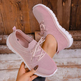 Breathable Mesh Sports Flat Shoes Women Plus Size 43 Slip On Knitted Platform Sneakers Woman Comfortable Soft Sole Running Shoes