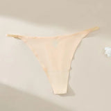 New Sexy Thin Ice Silk Women's Briefs Low Waist Invisible Yoga Fitn Sports Underwear Pure Color Ladies Thong Panties