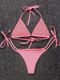2026 Luxury Pearls Halter Mini Bikini Female Swimsuit Women Swimwear Two-pieces Bikini Set Bather Bathing Suit Swim Beachwear