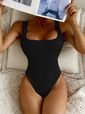 Women's Solid Color One Piece Swimsuit Summer Beach Vacation Monokini Conservative Bikini Slim Backless Swimwear 2026 New