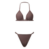 2026 New Women 2 Piece Bikini Set Halter Bra Tops and Thongs Swimsuits Casual Sexy Bathing Suits for Beach Pool