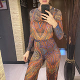S - XXL New Printed Long Sleeve With Pants Women Swimwear One Piece Swimsuit Female Floral Padded Bather Bathing Suit Swim V7176