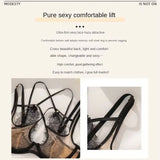 Ultra-thin Sexy Lace Hazy Attractive Comfortable Soft Steel Ring on The Support To Prevent Sagging Cross Beautiful Back Change