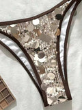 XS - L Glitter Sparkling Squins Bikini Female Swimsuit Women Swimwear Two-pieces Bikini Set Halter High Cut Bathing Suit Swim
