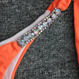 New Jewelled Rhinestone Bling Diamond Bikini Women Swimwear Female Swimsuit Two-Pieces Bikini Set Bather Bathing Suit Swim V2268