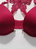 Women's sexy embroidered lace lingerie set for front gathered push ups back butterfly comfortable and close fitting bra set 2120