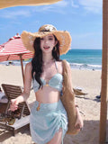 New Sexy Bikini Swimsuit for Women, Covering Flesh and Slimming, High-end Feeling, Spicy Girl Beach Vacation Three Piece Set