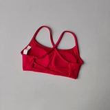 Women's Sexy Cross Backless Yoga Sports Bra Quick Drying Skin Friendly Nude Fitness Bra for Active Wear