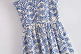 Blue Floral Embroidey Summer Beach Dress Women Casual Holiday Bohemian Dress Boho Sundress Maxi Long Vestidos Fashion Clothes
